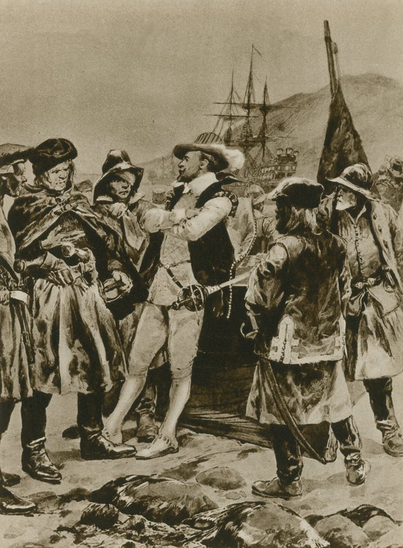 Sir Humphrey Gilbert Claims Newfoundland for England by Richard Caton Woodville junior