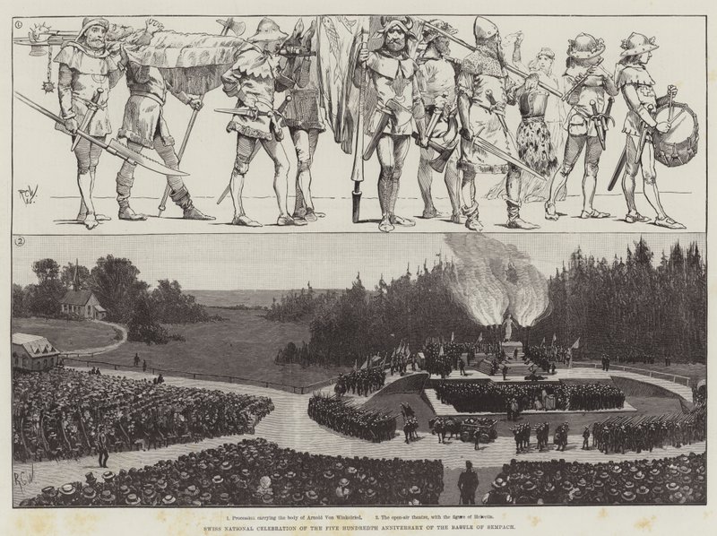 Swiss National Celebration of the Five Hundredth Anniversary of the Battle of Sempach by Richard Caton Woodville junior