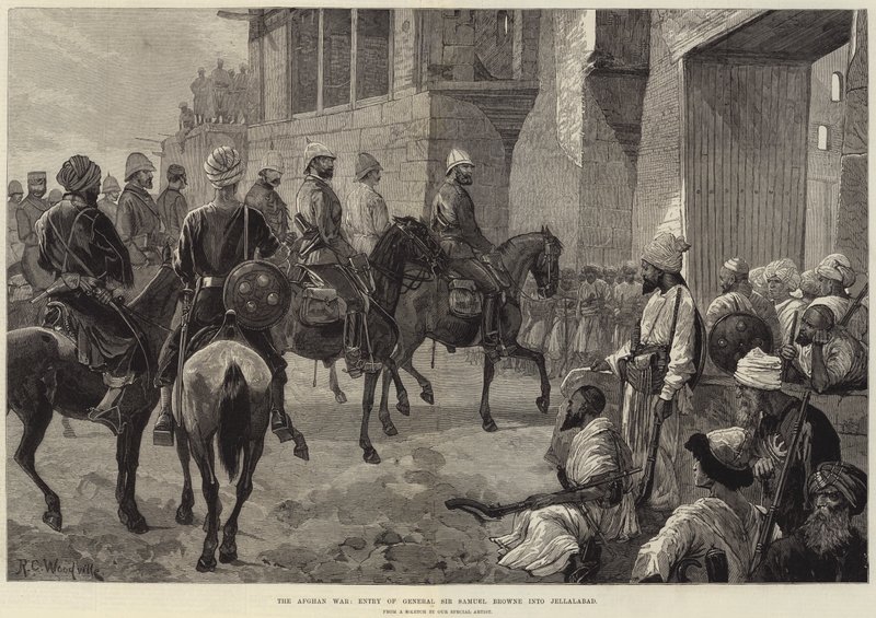 The Afghan War, Entry of General Sir Samuel Browne into Jellalabad by Richard Caton Woodville junior