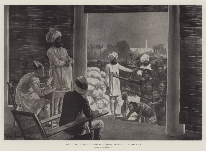 The Indian Famine, relieving Starving Natives at a Residency by Richard Caton Woodville junior
