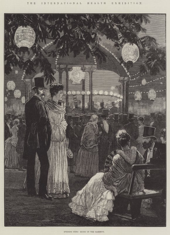 The International Health Exhibition, Evening Fete, Music in the Gardens by Richard Caton Woodville junior