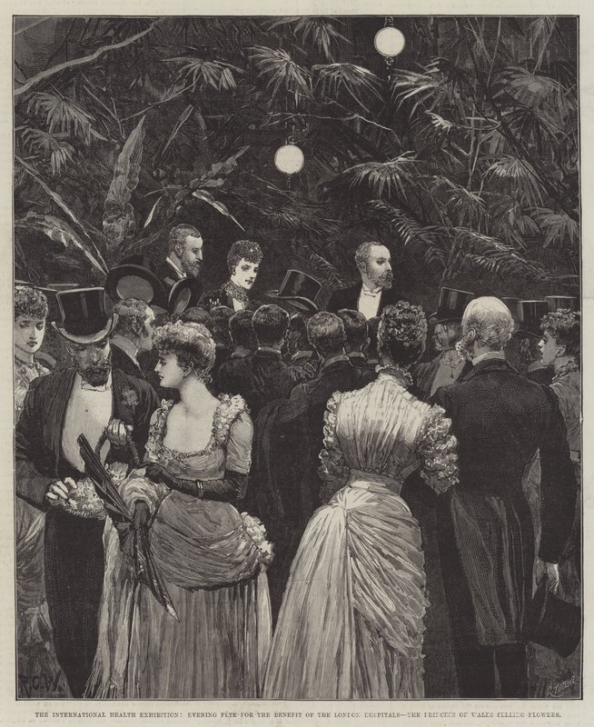The International Health Exhibition, Evening Fete for the Benefit of the London Hospitals, the Princess of Wales Selling Flowers by Richard Caton Woodville junior
