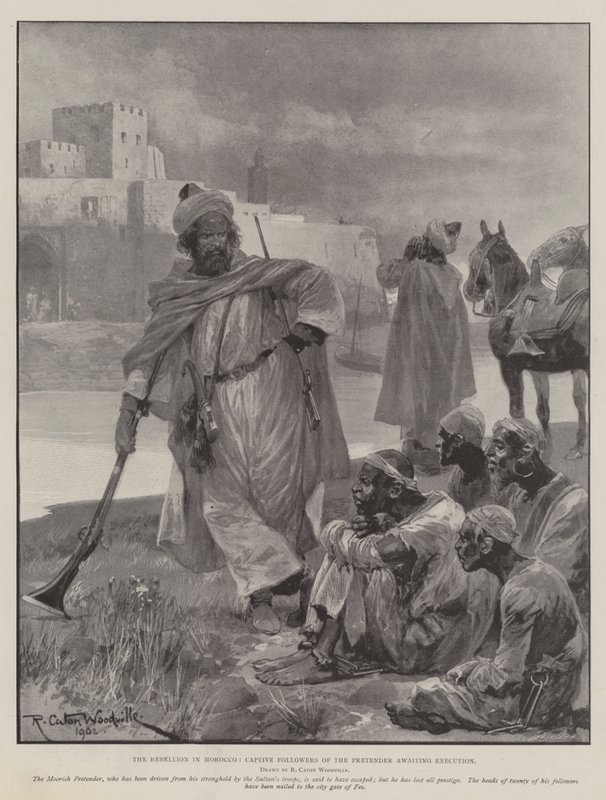 The Rebellion in Morocco, Captive Followers of the Pretender Awaiting Execution by Richard Caton Woodville junior