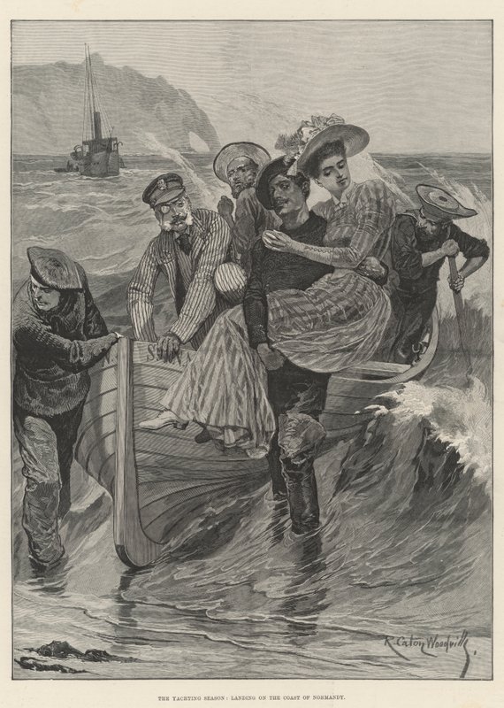 The Yachting Season, landing on the Coast of Normandy by Richard Caton Woodville junior
