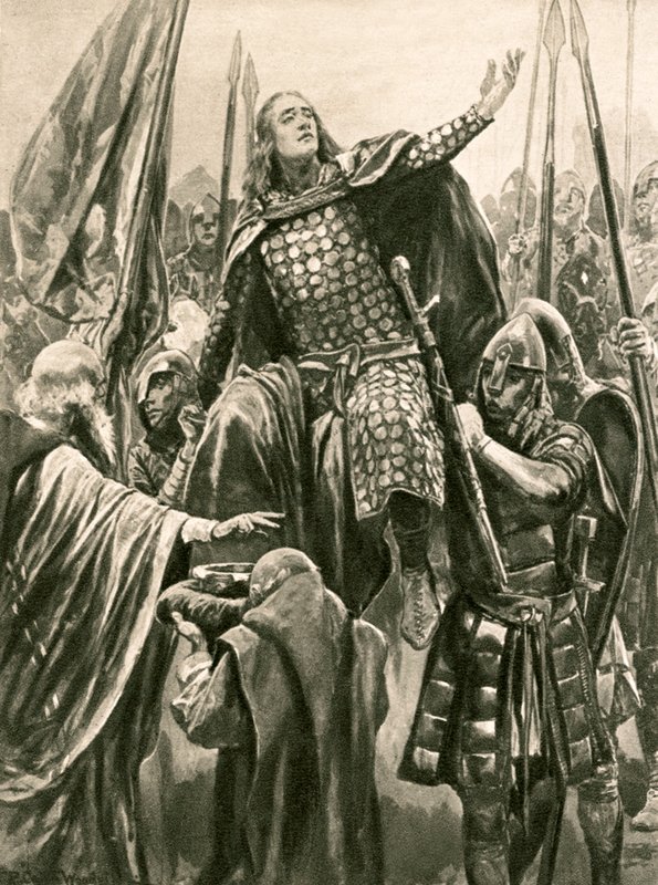 The Elevation of Edward the Elder at His Coronation at Kingston-on-Thames, Whitsunday, 901 by Richard Caton Woodville junior