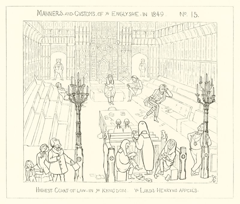 Highest Court of Law in the Kingdom, The Lords hearing Appeals (1849) by Richard Doyle