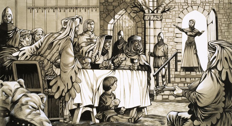 An announcement is made at the Great Hall of the castle by Richard Hook