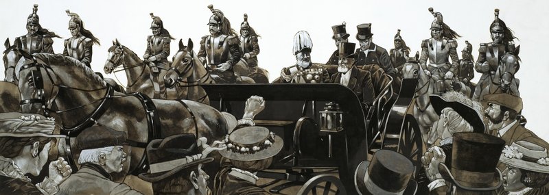Crowds jeered and booed when King Edward drove in state through Paris by Richard Hook