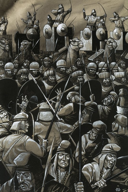 Unidentified Battle with Swordsmen and Archers by Richard Hook
