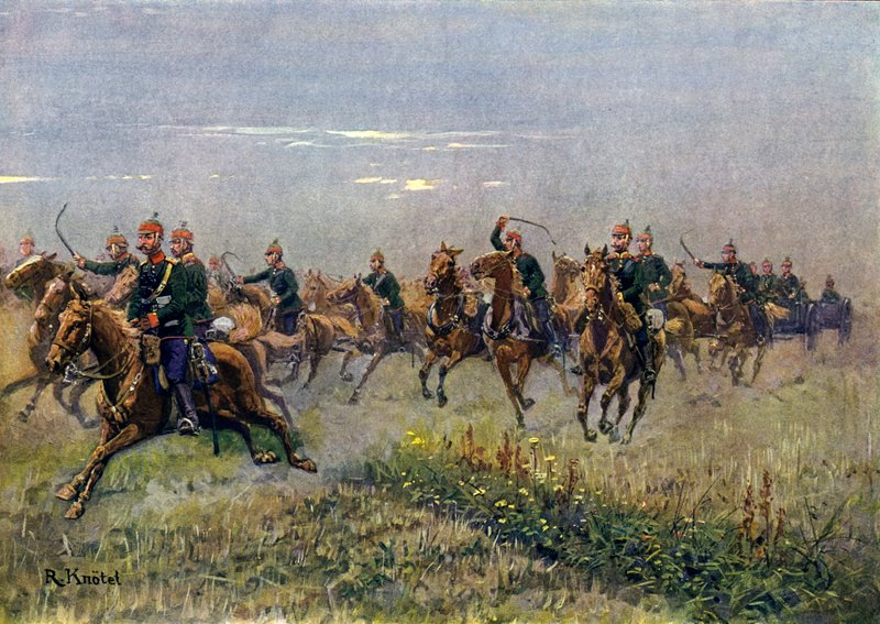 Saxon field artillery at the gallop by Richard Knotel