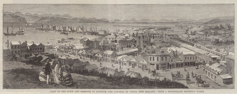 Part of the Town and Harbour of Dunedin, the Capital of Otago, New Zealand by Richard Principal Leitch