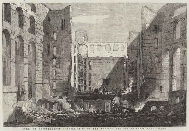 Ruins of Covent-Garden Theatre, Visit of Her Majesty and the Princess Royal by Richard Principal Leitch