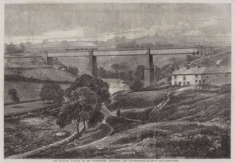 The Mottram Viaduct on the Manchester, Sheffield, and Lincolnshire Railway by Richard Principal Leitch