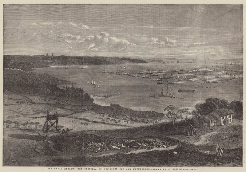 The Naval Review, the Flotilla of Gun-Boats off the Motherbank by Richard Principal Leitch