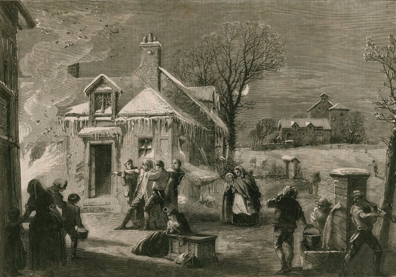 The house on fire on Christmas Eve by Richard Principal Leitch