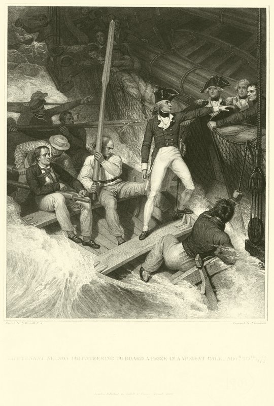 Lieutenant Nelson volunteering to board a prize in a violent gale by Richard Westall