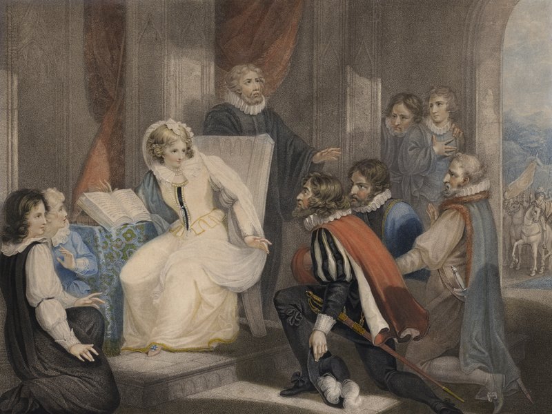 Queen Elizabeth I Receiving the News of the Death of Her Sister Queen Mary by Richard Westall