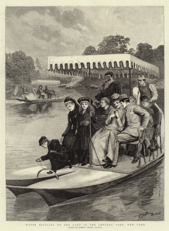 Water Bicycles on the Lake in the Central Park, New York by Robert Barnes