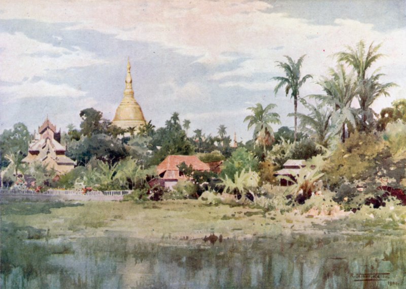 The Shwe Dagon from the Bahan Tank by Robert George Talbot Kelly