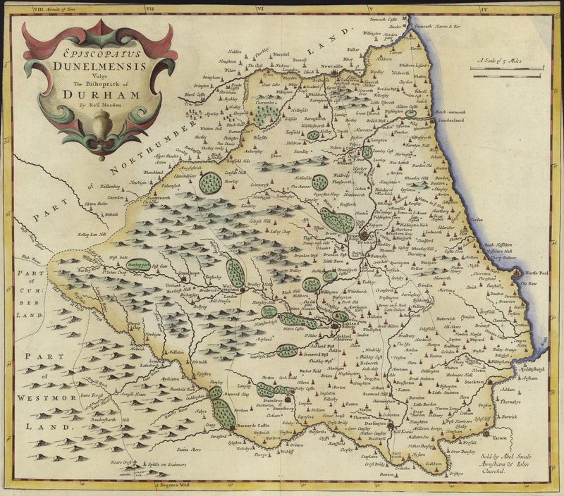 Map of Durham by Robert Morden