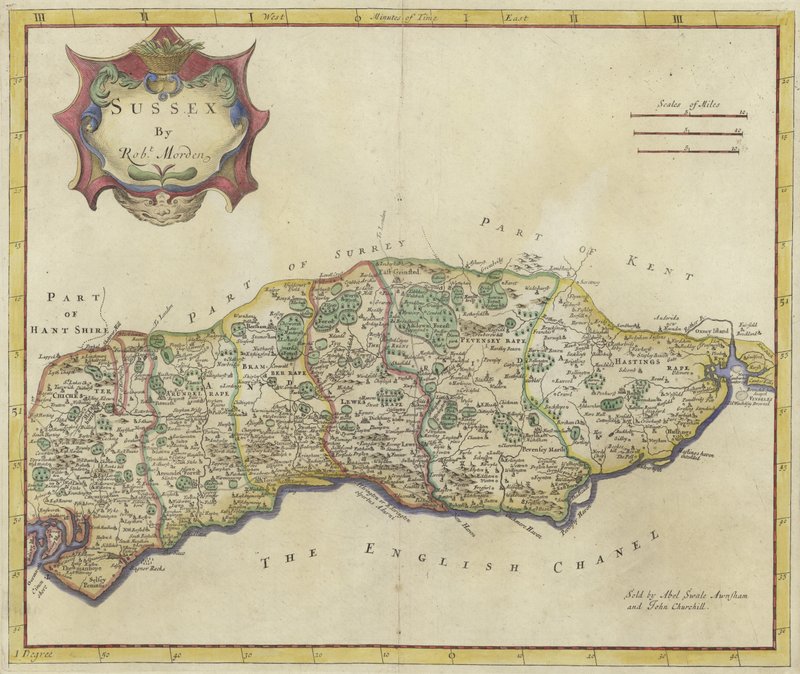 Map of Sussex by Robert Morden