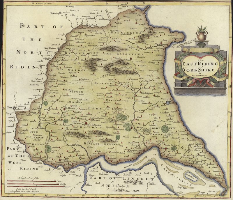 Map of the East Riding of Yorkshire by Robert Morden