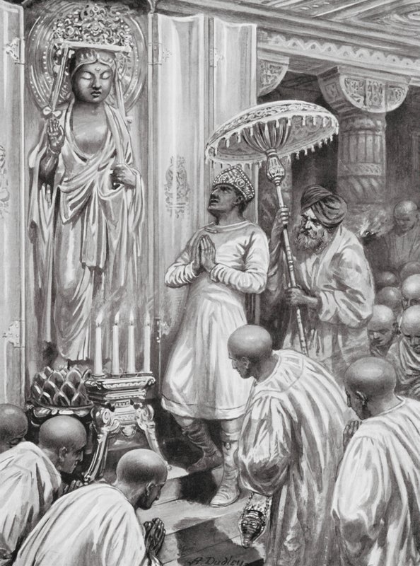 Kanishka Inaugurates Mahayana (Northern) Buddhism, AD 100 by Robert Ambrose Dudley