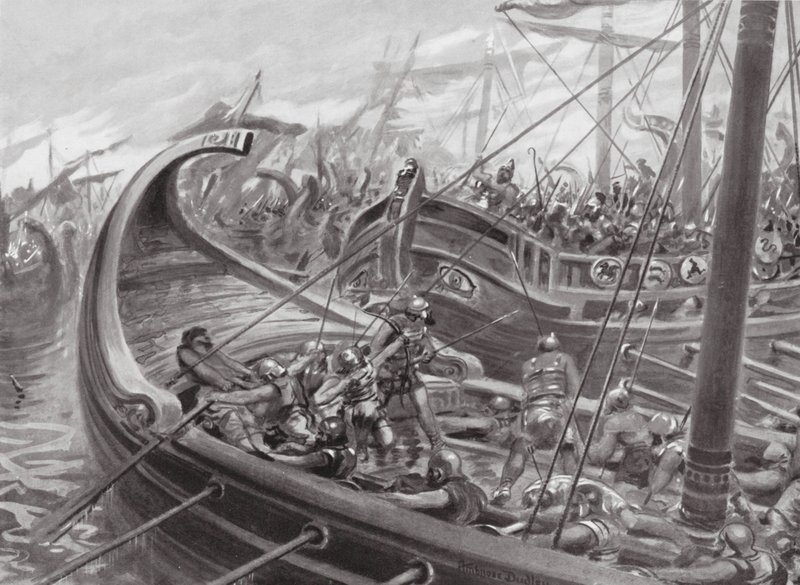 The Phocaean Fleet defeats the Carthaginians by Robert Ambrose Dudley