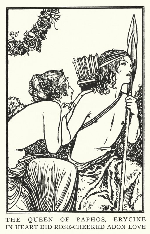 The Queen of Paphos, Erycine, in heart did rose-cheeked Adon love by Robert Anning Bell
