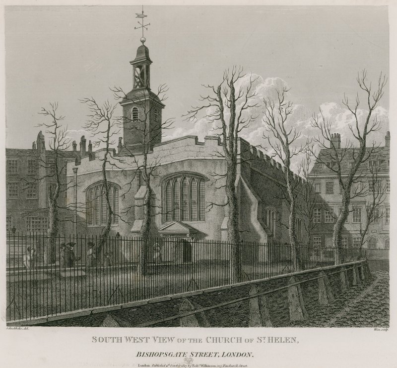 Church of St Helen, Bishopsgate Street, London by Robert Blemell Schnebbelie