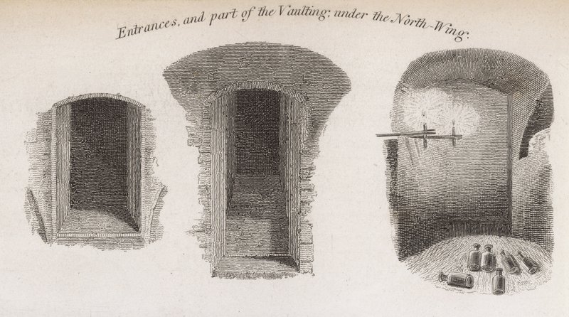 Entrances, and Part of the Vaulting Under the North Wing, of Crosby Hall by Robert Blemell Schnebbelie