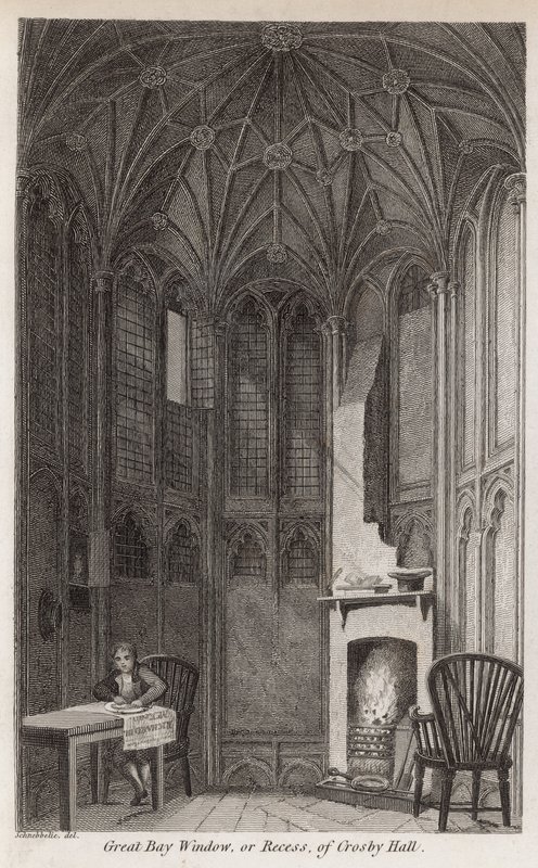 Great Bay Window, or Recess, of Crosby Hall by Robert Blemell Schnebbelie