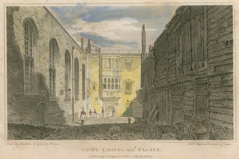 Savoy Chapel and Palace, London by Robert Blemell Schnebbelie