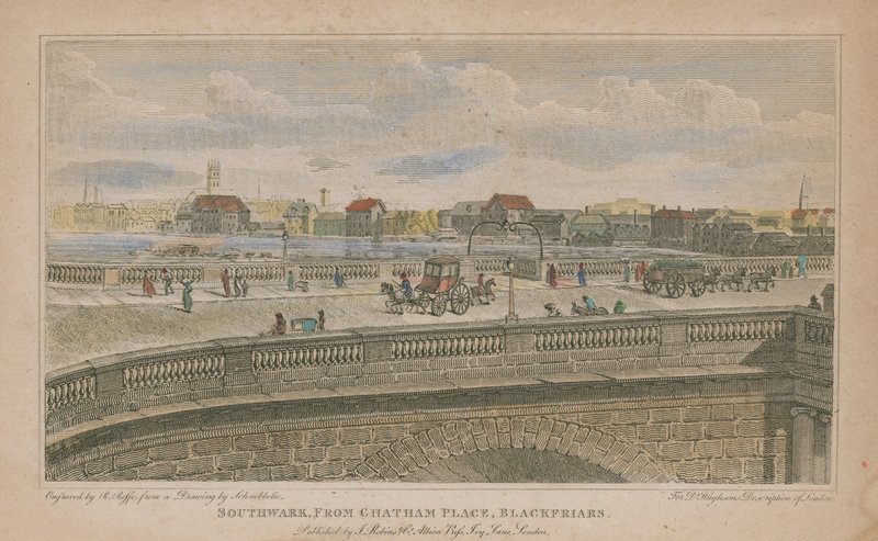 Southwark, from Chatham Place, Blackfriars by Robert Blemell Schnebbelie