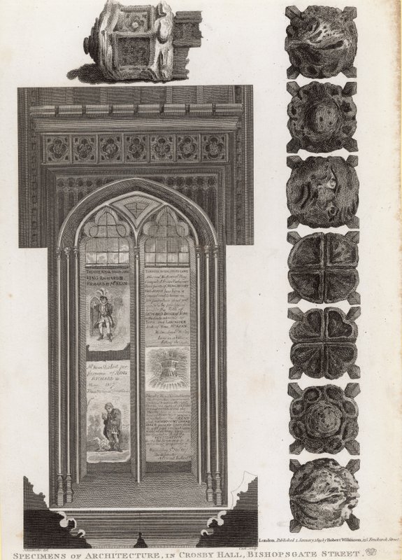 Specimens of Architecture in Crosby Hall, Bishopsgate Street, London by Robert Blemell Schnebbelie