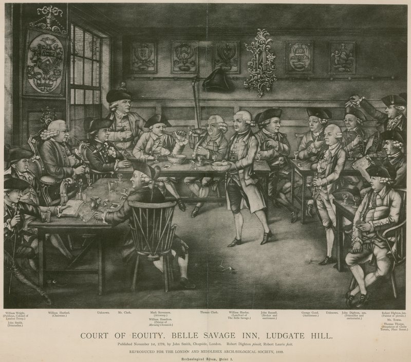Court of Equity, Belle Savage Inn, Ludgate Hill, London by Robert Dighton