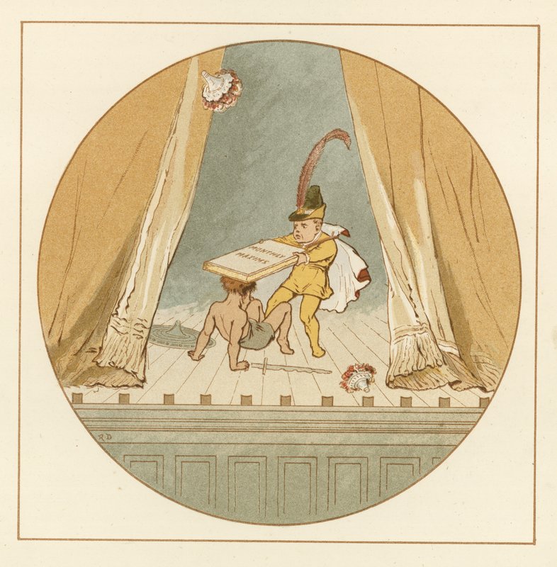 Two young children fighting on stage by Robert Dudley