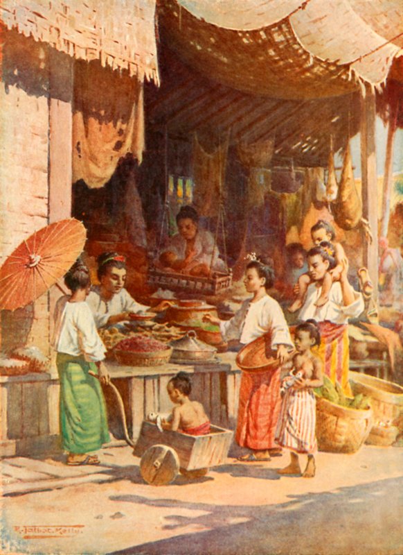 In a Burmese bazar by Robert George Talbot Kelly