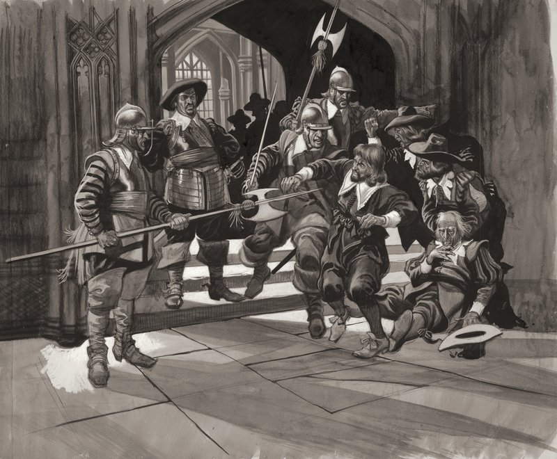 Colonel Pride Refusing Entrance of Certain Members of the House of Commons by Ron Embleton
