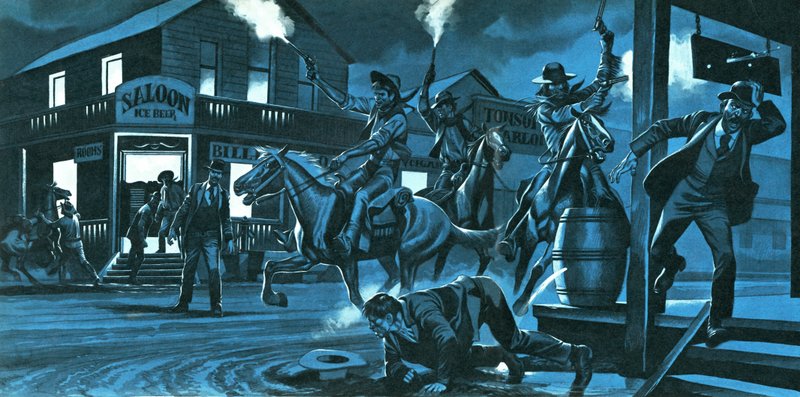 Dodge City at Night by Ron Embleton