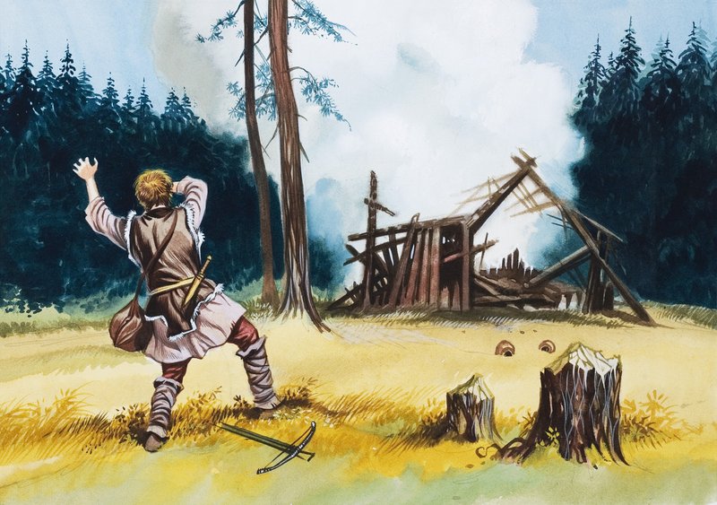 Exploding Hut by Ron Embleton