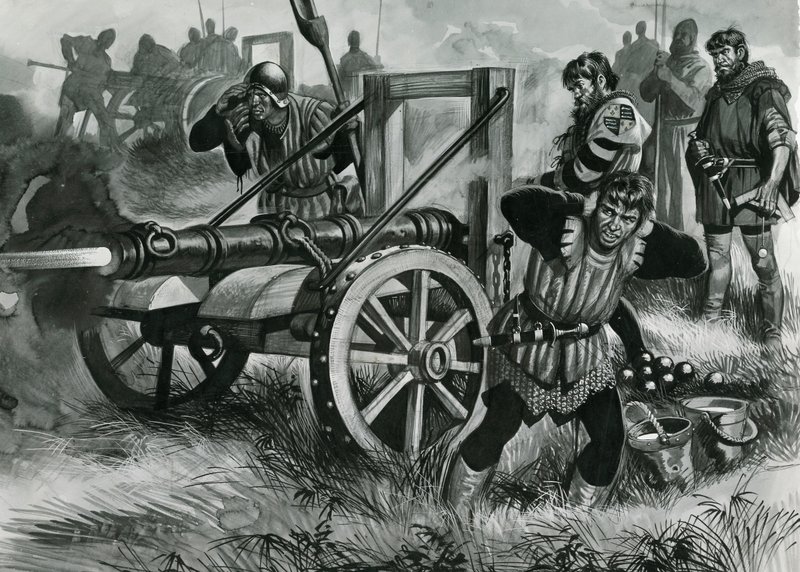 Firing a cannon by Ron Embleton
