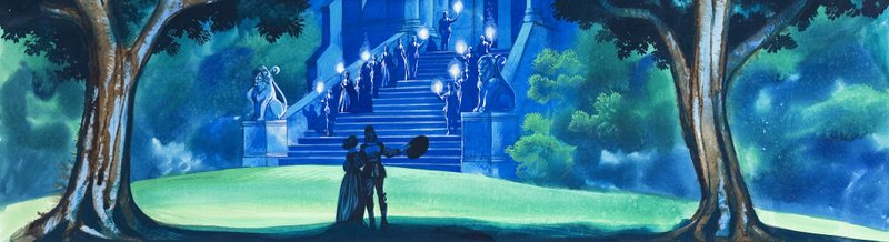Lovers with Staircase Behind by Ron Embleton