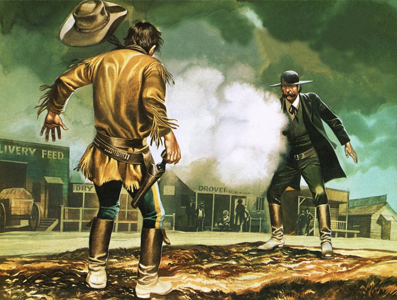 Wyatt Earp at Work in Dodge City by Ron Embleton