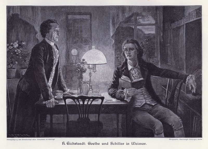 German writers Friedrich Schiller and Johann Wolfgang von Goethe in Weimar by Rudolf Eichstaedt