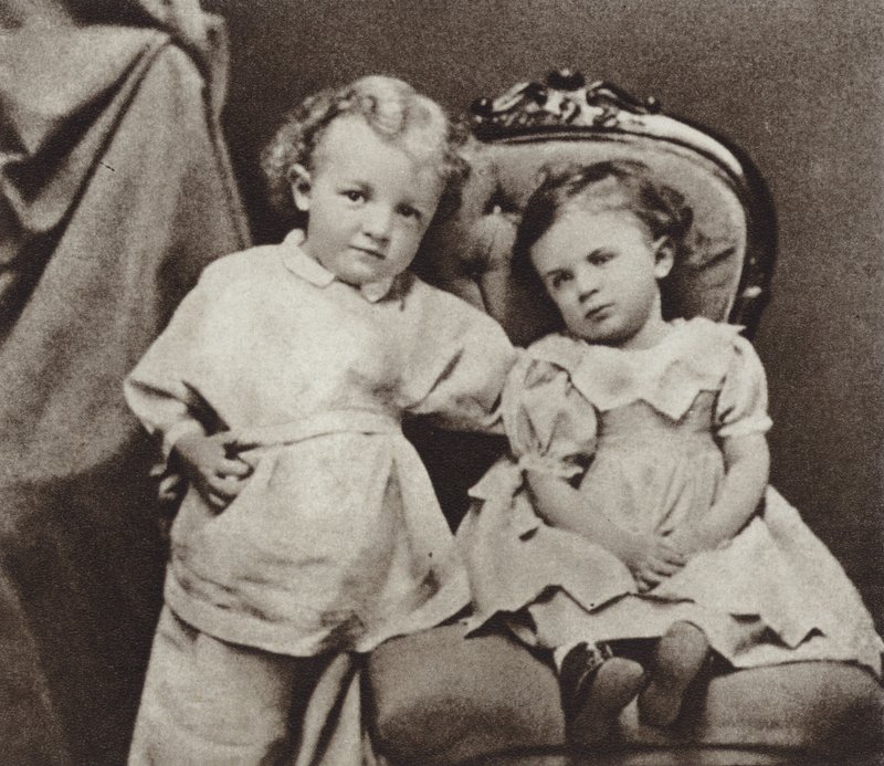 Lenin at the age of four and his sister Olga, Simbirsk, 1874 by Russian Photographer