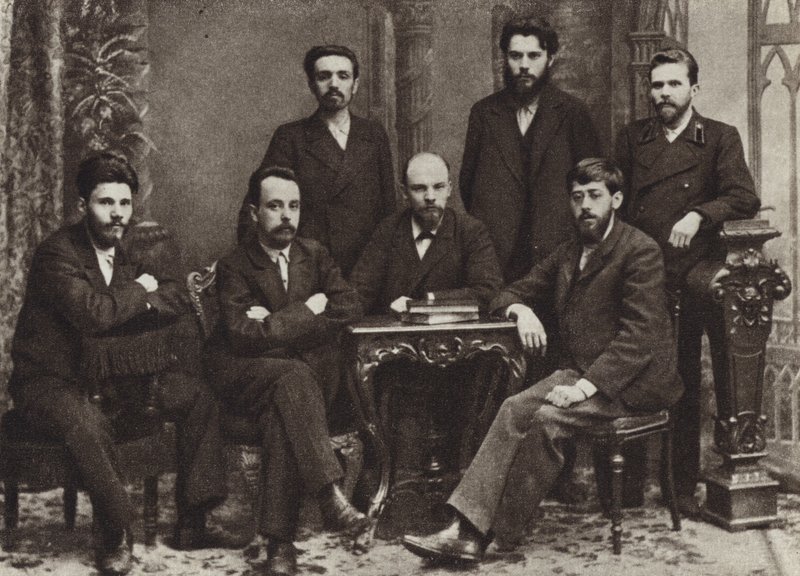 Lenin with a group of members of the St Petersburg League of Struggle for the Emancipation of the Working Class, St Petersburg, February 1897 by Russian Photographer