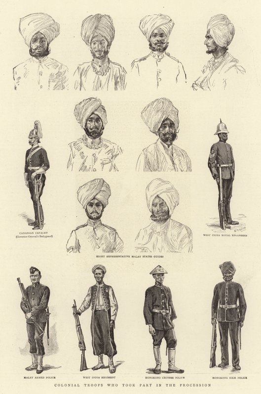 Colonial Troops Who Took Part in the Procession by S.T. Dadd
