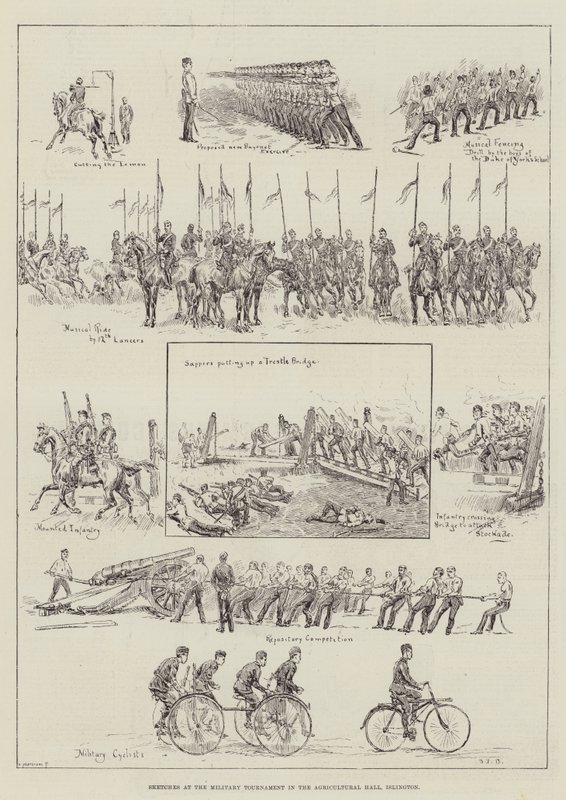 Sketches at the Military Tournament in the Agricultural Hall, Islington by S.T. Dadd