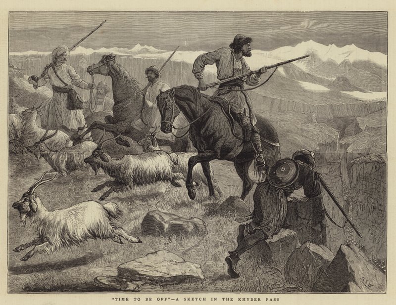 Time to Be Off, a Sketch in the Khyber Pass by Samuel Edmund Waller